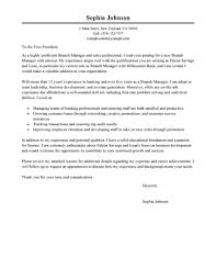 Best Branch Manager Cover Letter Examples Livecareer