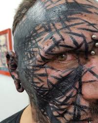 Master Of Brutality The Transformative Tattoos Of Valerio Cancellier Tattoos Face Tattoos Tatted Men