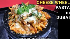 big cheese wheel chicken pasta mia strada food truck in dubai https youtu be lisd8agwsni cheese wheel food pasta mia