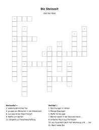 Kreuzwortratsel Die Steinzeit Als Pdf Arbeitsblatt Schulraetsel De