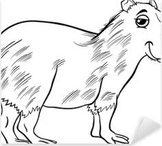 All capybara coloring vector pages view image with cartoon animal page largest rodent world rabu april 2012. Capybara Animal Cartoon Coloring Page Sticker Pixers We Live To Change