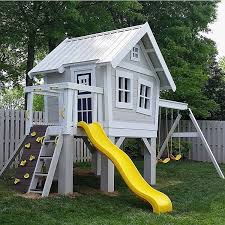 We Bet Your Kiddos Won T Get Enough Of Their Mini Home When You Build Them One Inspired By These Outdoor Playhouse Backyard For Kids Play Houses Cozy Backyard