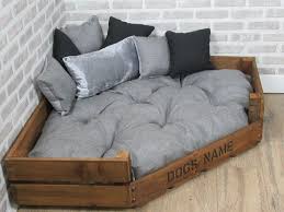 Maybe you would like to learn more about one of these? Xl Personalised Rustic Wooden Corner Dog Bed In Grey Fabric Wooden Dog Bed Corner Dog Bed Dog Room Decor