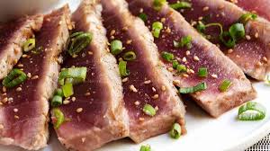 I'm serving this tuna with a vibrant and fresh sauce vierge, a light french sauce that's a modern classic for all the right reasons. Grilled Tuna Steaks With Sesame Soy Dipping Sauce Pinch And Swirl