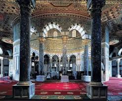 صورة رائعة من داخل قبة الصخرة المشرفة Dome Of The Rock Mosque Beautiful Mosques