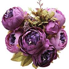 Luyue Vintage Artificial Peony Silk Flowers Bouquet Silk Flower Bouquets Artificial Peonies Flower Bouquet Wedding