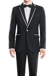 The item was available from the atomic shop for 800 as part of the new year's tuxedos bundle, and it can be crafted at any armor workbench. White Stripe Notch Lapel Mens Black Tuxedo