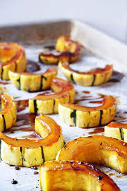 Oven Roasted Delicata Squash With Honey Pomegranate Glaze Recipe Baked Squash Oven Roast Delicata Squash