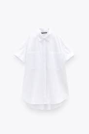 Oversized Poplin Shirt Trf Zara United States Poplin Shirt Short Sleeve Shirt Women White Short Sleeve Shirt