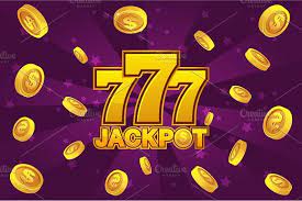 Logo Jackpot And Golden 777 Icon Explosion Gold Coins On Violet Background Banner Casino Background Gold Coins Violet Background Jackpot