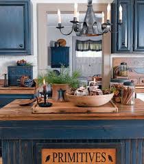Color In The Kitchen Series Singing The Blues Blue Kitchens That Is Primitive Kitchen Cabinets Country Kitchen Rustic Kitchen Cabinets