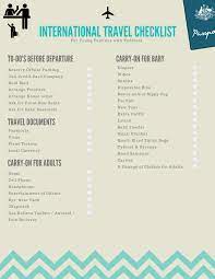 Freebie International Travel Checklist For Young Families With Toddlers Babies Indwelt Women International Travel Checklist Travel Checklist Checklist
