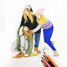 Skiing With Best Friends Risunki 3 Drawings Bff Best Friend Sketches Bff Drawings Best Friend Drawings Best Friend Sketches