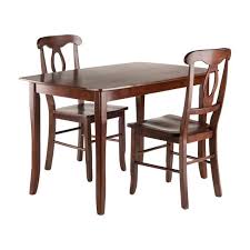 Winsome Trading Inglewood 3 Piece Dining Table Set With Keyhole Back Chairs Rectangular Dining Table Dining Table Setting Winsome Wood