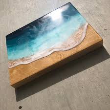 The Wood Grain Was Too Nice To Cover Up Swipe To Check Out The Other Pictures Lacing Layers Relaxing Artwork Resin Art Painting Resin Art Resin Painting