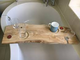 Cleaning and maintaining this piece of craft is extremely easy and quick. Double Live Edge Solid Olive Wood Bespoke Rustic Bath Caddy Tray Tablet Holder