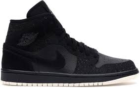 Jordan 1 Mid Glitter Black W In 2020 Jordan 1 Mid Jordan 1 Black Jordans