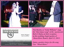 Andy Williams Tribute Sings At Moon River Ranch Satin Tx For Moon River Themed Wedding First Dance Songs Billy Joel Andy Williams