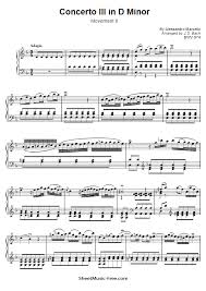 Concert per a dos violins de bach; Concerto Iii In D Minor Sheet Music Bwv 974 Bach Sheetmusic Free Com