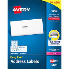 Word template and pdf version available. Avery 5160 Laser Address White Labels Office Depot