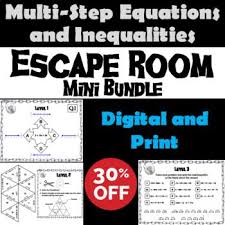 These Breakout Escape Rooms Are A Fun Way For Students To Review Multi Step Equations And Inequalities Important No Multi Step Equations Escape Room Equations