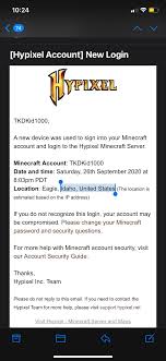 Connect with new friends and take your place in our awes. Account Logged In From New Location Error Hypixel Minecraft Server And Maps