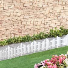 Garden border fencing fence pannels outdoor landscape decor edging yard 45x38cm. Flexible White Picket Fence Garden Border 4pcs Collections Etc
