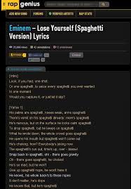 You ever see dog pon the street? Eminem Lose Yourself Spaghetti Version Lyrics Mom S Spaghetti Know Your Meme