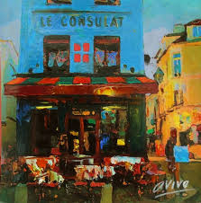 4446 Cafe Le Consulat Montmatre Painting Painting Art Painting Oil Art