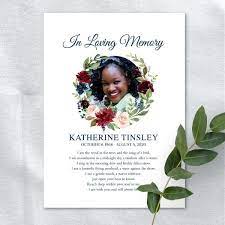 Choose fonts and colors that reflect the somber occasion. In Loving Memory Card Memorial Tribute Fig Laurel