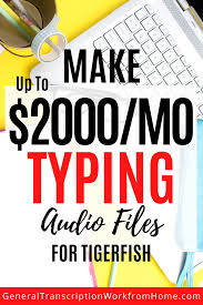 Transcription Jobs At Tigerfish Transcribing No Experience Needed Work From Home Jobs Online Jobs Side Hustles Typing Jobs From Home Work From Home Jobs Work From Home Business