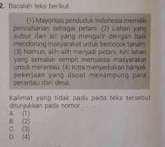 Kalimat yang mengandung konjungsi kronologis ditunjukkan oleh nomor …. Kalimat Yang Tidak Padu Pada Teks Tersebut Ditunjukkan Pada Nomor Brainly Co Id