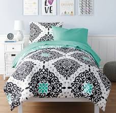 Black And Teal Comforter Set Walmart Mainstays Kids Diamond Medallion Bed In A Bag Bedding Set Multi Twin Medallion Bedding Bed In A Bag Twin Bed Sets