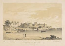 RBSI - The Fort of Visiadroog - Southern Koncan. One of a series of Views in India and in the vicinity of Bombay - 1850. Lithograph of the Fort at Vijayadurg by