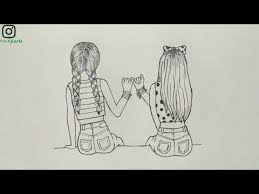 How To Draw Best Friends Bff Easy Step By Step Youtube In 2020 Bff Drawings Cute Best Friend Drawings Friends Sketch