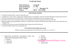 1 response to latihan ulangan akhir semester 1 unknown september 29, 2020 at 10:22 am. Soal Pas Geografi Kelas 10 Tahun Pelajaran 2020 2021 Programpendidikan Com