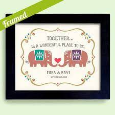 Indian Wedding Unique Engagement Wedding Gift Good Luck Framed Gift For Couples Elephants Art Best Wedding Gifts Wedding Gifts For Couples Wedding Gifts Indian