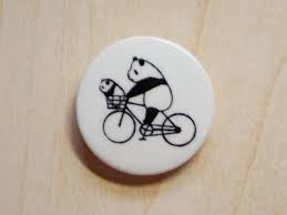 パンダピンバッジ 自転車 缶バッジ デザイン 缶バッチ デザイン バッジ