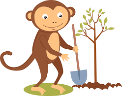 Monkey Planting A Tree Clipart Free Download Transparent Png Creazilla