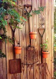 Vintage Upcycled Garden Tool Wall Planters Upcycle Garden Garden Tools Recycled Planters