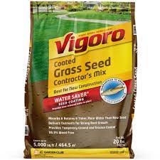 Vigoro 20 Lbs Contractor S Grass Seed Northern Mix With Water Saver Seed Coating 25691 The Home Depot