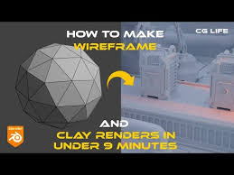 This Tutorial Shows How To Achieve A Wireframe And Clay Render In Under 9 Minutes In Blender Blender Tutorial Wireframe Tutorial