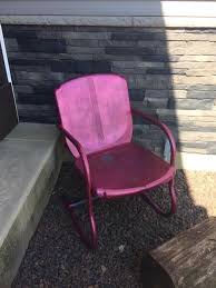 1940 S Arvin Vintage Metal Lawn Chair My First Hot Pink With Glitter Chair May Wait Before Sandblasting This One Metal Lawn Chairs Vintage Metal Chairs Chair