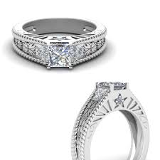 Shop stunning engagement rings online. 1 Carat Princess Cut Diamond Vintage Wedding Ring In 14k White Gold Fascinating Diamonds