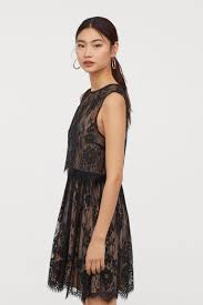 H M Sleeveless Lace Dress Sleeveless Lace Dress Dresses Lace Dress Black
