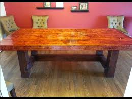 Trace the dimensions of the tabletop (ours was 40x40) onto two sheets of 3/4 plywood. Do It Yourself Dining Room Table Youtube