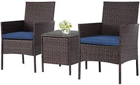 Amazon Com Incbruce Patio Bistro Set 3 Piece Outdoor Wicker Furniture Sets Modern Wicker Outdoor Furniture Set Patio Furniture Sets Outdoor Wicker Furniture