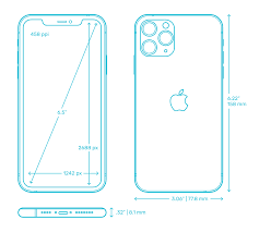 While the iphone 11 pro and the iphone 11 pro max are equipped with an oled panel, apple continues to rely on lcd for the cheaper iphone 11. Apple Iphone 11 Pro Max Dimensions Drawings Dimensions Com