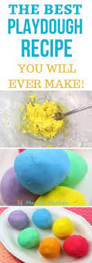 Easiest Playdough Without Cream Of Tartar 3 Simple Ingredients Best Playdough Recipe Playdough Recipe Cream Of Tartar Playdough