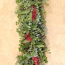 Fresh Eucalyptus Pepperberry Christmas Garland By Creekside Farms